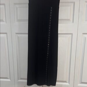 Sun Kim  Black Maxi Skirt with Side snap Detailing